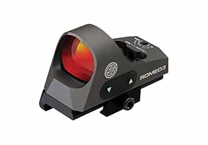Sig Romeo 3 Miniature Reflex Sight With Riser 1x25mm 3 MOA Red Dot Reticle Graphite